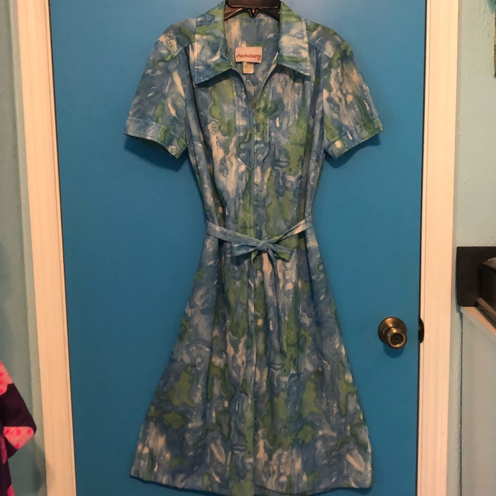 Vintage 70s Short Sleeve Checkaberry Dress
